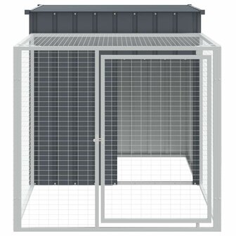 Kippenhok met ren antraciet 110x201x110 cm gegalvaniseerd staal 3