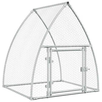 Kippenhok 100x105x120 cm gegalvaniseerd staal zilverkleurig 2