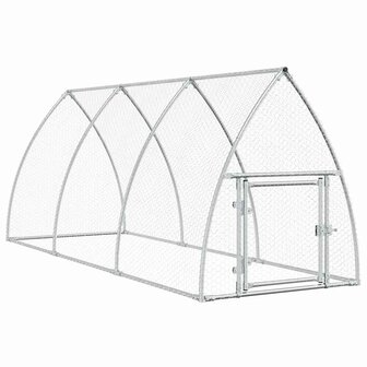 Kippenhok 300x105x120 cm gegalvaniseerd staal zilverkleurig 2