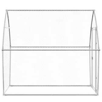 Kippenhok 200x105x182 cm gegalvaniseerd staal zilverkleurig 6