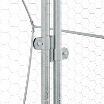 Kippenhok 200x105x182 cm gegalvaniseerd staal zilverkleurig 10