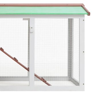 Konijnenhok voor buiten groot 145x45x84 cm hout bruin en wit 5