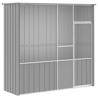 Vogelkooi 215x78x200 cm gegalvaniseerd staal grijs 2