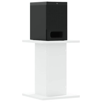 Speakerstandaards 2 st 30x30x40 cm bewerkt hout wit 7