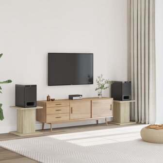 Speakerstandaards 2 st 30x30x40 cm bewerkt hout sonoma eiken 1