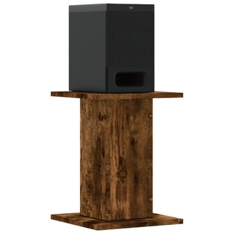 Speakerstandaards 2 st 30x30x40 cm bewerkt hout gerookt eiken 7