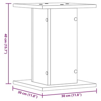 Speakerstandaards 2 st 30x30x40 cm bewerkt hout gerookt eiken 9