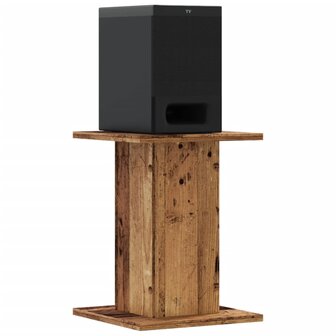 Speakerstandaards 2 st 30x30x40 cm bewerkt hout oud houtkleurig 7
