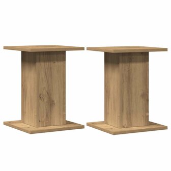 Speakerstandaards 2 st 30x30x40 cm hout artisanaal eikenkleurig 3