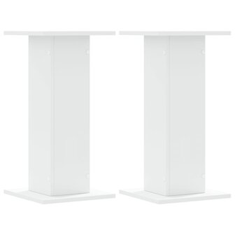 Speakerstandaards 2 st 30x30x60 cm bewerkt hout wit 2