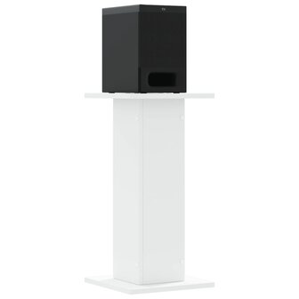 Speakerstandaards 2 st 30x30x60 cm bewerkt hout wit 7