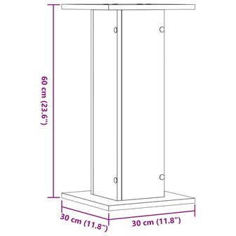 Speakerstandaards 2 st 30x30x60 cm bewerkt hout oud houtkleurig 9