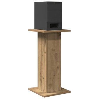 Speakerstandaards 2 st 30x30x60 cm hout artisanaal eikenkleurig 7