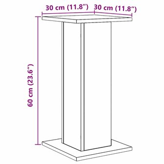 Speakerstandaards 2 st 30x30x60 cm hout artisanaal eikenkleurig 9