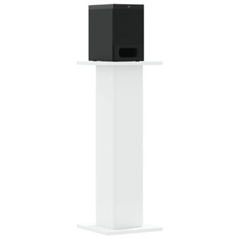 Speakerstandaards 2 st 30x30x80 cm bewerkt hout wit 7