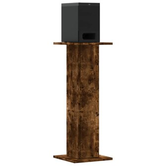 Speakerstandaards 2 st 30x30x80 cm bewerkt hout gerookt eiken 7