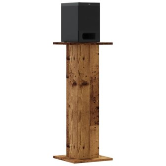 Speakerstandaards 2 st 30x30x80 cm bewerkt hout oud houtkleurig 7