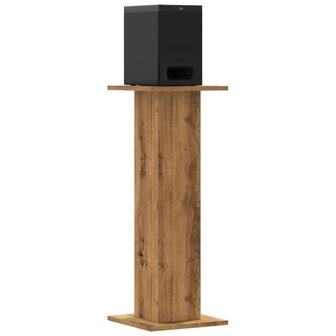Speakerstandaards 2 st 30x30x80 cm hout artisanaal eikenkleurig 7