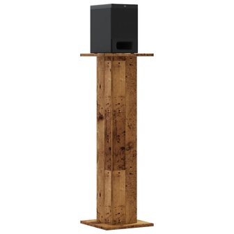 Speakerstandaards 2 st 30x30x95 cm bewerkt hout oud houtkleurig 7