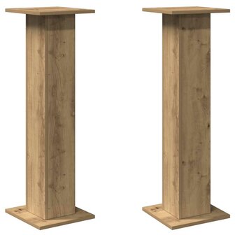 Speakerstandaards 2 st 30x30x95 cm hout artisanaal eikenkleurig 3