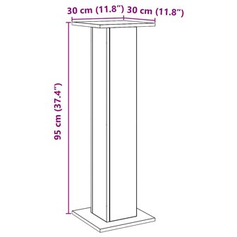 Speakerstandaards 2 st 30x30x95 cm hout artisanaal eikenkleurig 9