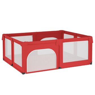 Babybox met 2 deuren oxford stof rood 2