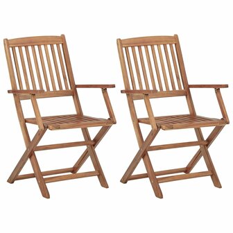 Tuinstoelen 2 st inklapbaar massief acaciahout 1