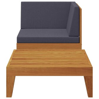 2-delige Loungeset met kussens massief acaciahout 3