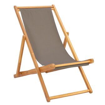 Strandstoel Taupe Massief Teakhout 2