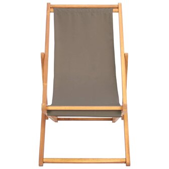 Strandstoel Taupe Massief Teakhout 3
