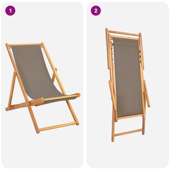 Strandstoel Taupe Massief Teakhout 7