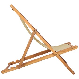 Strandstoel Beige Massief Teakhout 4