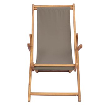 Strandstoel Taupe Massief Teakhout 3