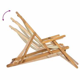 Strandstoel Beige Massief Teakhout 8