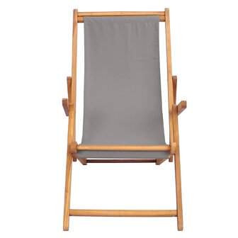 Strandstoel Lichtgrijs Massief Teakhout 3