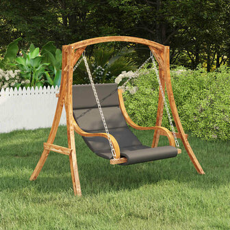 Schommelstoel zonder schommelframe met kussen gebogen hout 1