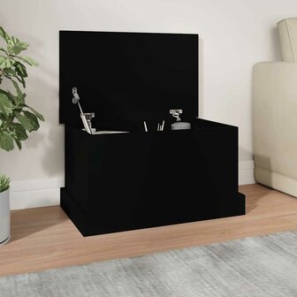 Opbergbox 50x30x28 cm bewerkt hout zwart 1