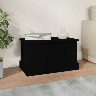 Opbergbox 50x30x28 cm bewerkt hout zwart 3