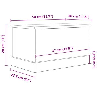 Opbergbox 30x50x28 cm bewerkt hout artisanaal eikenkleurig 12