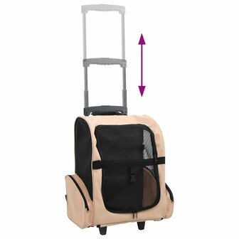 Huisdierentrolley inklapbaar beige 5