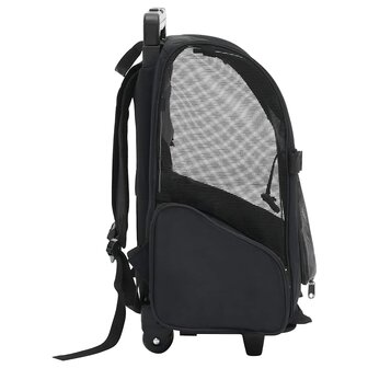 Huisdierentrolley inklapbaar zwart 3
