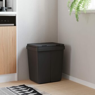Dubbele vuilnisbak 2x25 L antracietkleurig 1