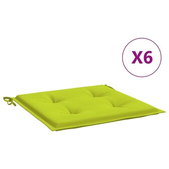 Tuinstoelkussens 6 st 50x50x4 cm oxford stof felgroen 2