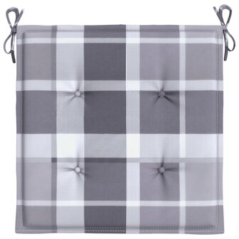 Tuinstoelkussens 4 st 50x50x4 cm oxford stof ruitpatroon grijs 4