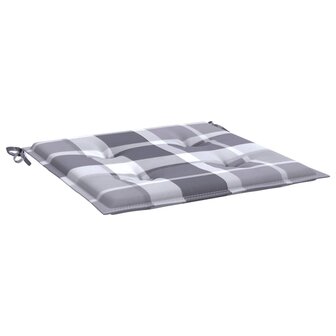 Tuinstoelkussens 4 st 50x50x4 cm oxford stof ruitpatroon grijs 5