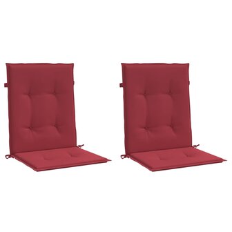 Tuinstoelkussens 2 st 100x50x3 cm oxford stof wijnrood 3