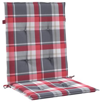 Tuinstoelkussens 2 st 100x50x3 cm oxford stof ruitpatroon rood 4