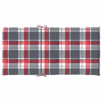 Tuinstoelkussens 2 st 100x50x3 cm oxford stof ruitpatroon rood 6
