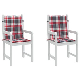 Tuinstoelkussens 2 st 100x50x3 cm oxford stof ruitpatroon rood 8