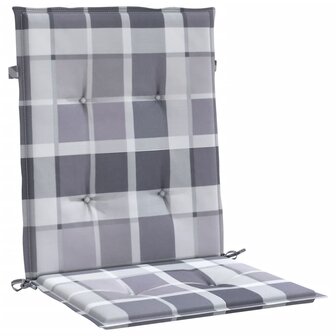 Tuinstoelkussens 4 st 100x50x3 cm oxford stof ruitpatroon grijs 4